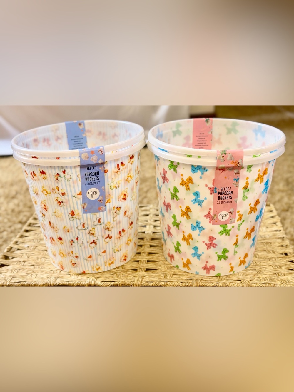Set of 4 Pastel Balloon Dog Popcorn Buckets - Multi Color